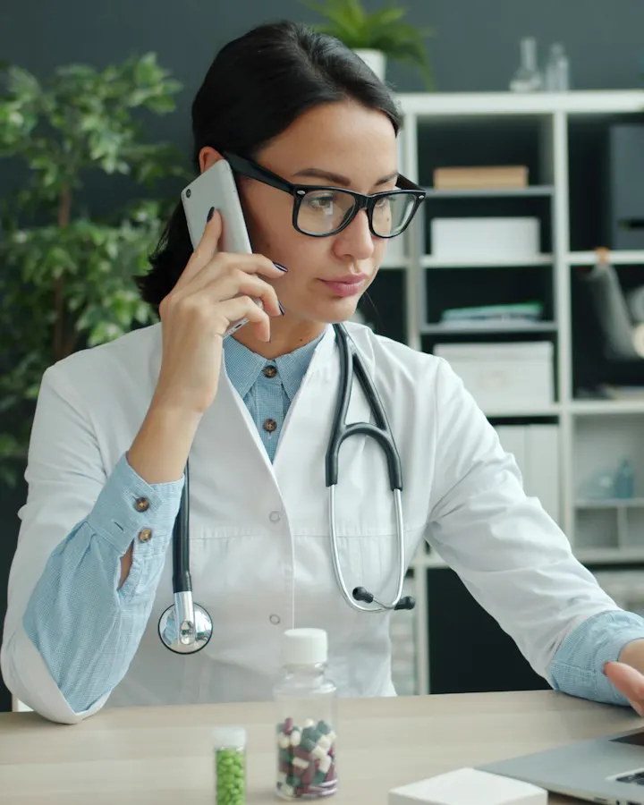 Clinic owner working through the day at her desk